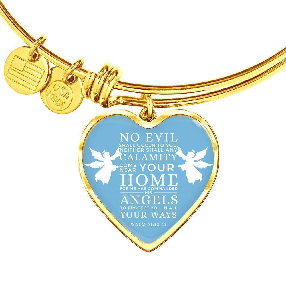 Bible Psalm Bracelet Personalized Engraved Gold Heart Bangle Bracelet Custom